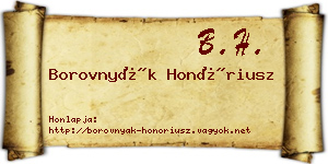 Borovnyák Honóriusz névjegykártya
